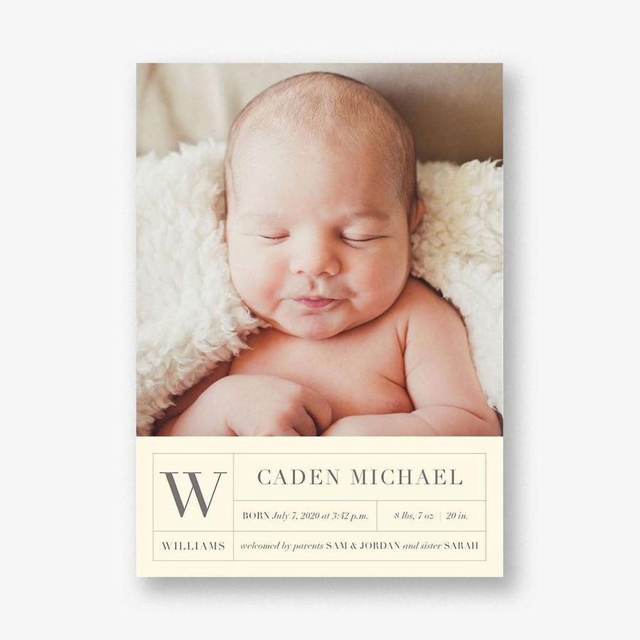 Modern Baby Block Birth Announcement