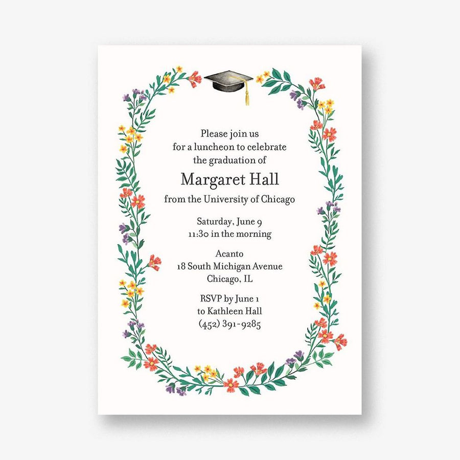 Bouquet Frame Graduation Invitation