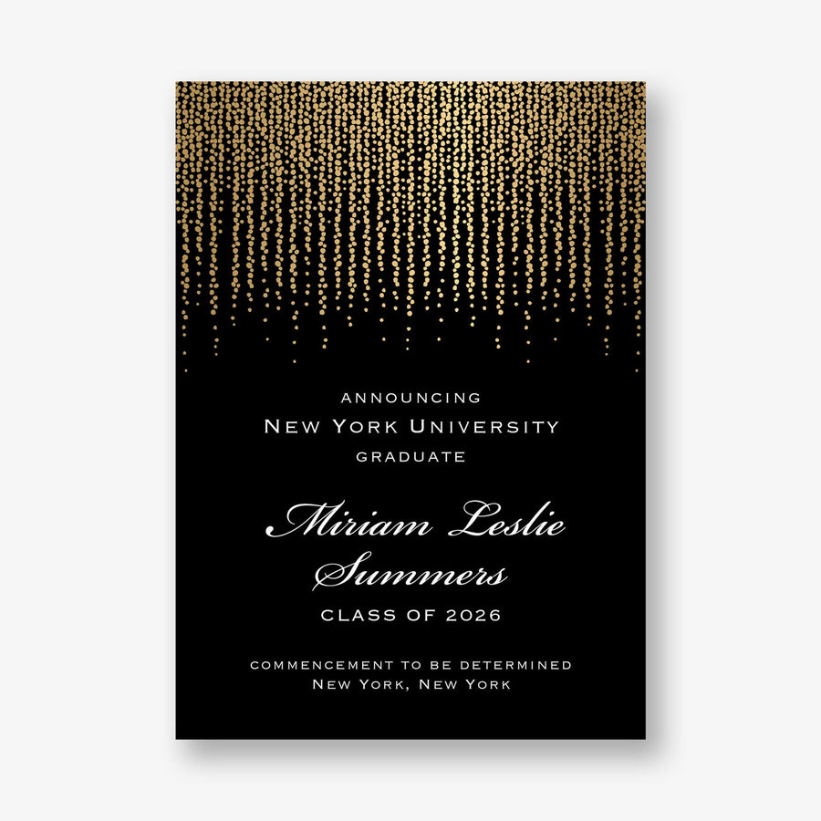 Foil Chandelier Graduation Announcement