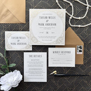 Golden Age Foil Stamped Wedding Invitation