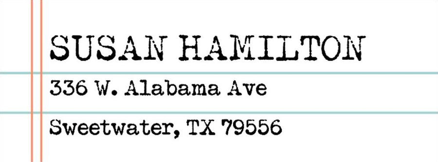 Lined Paper Return Address Label
