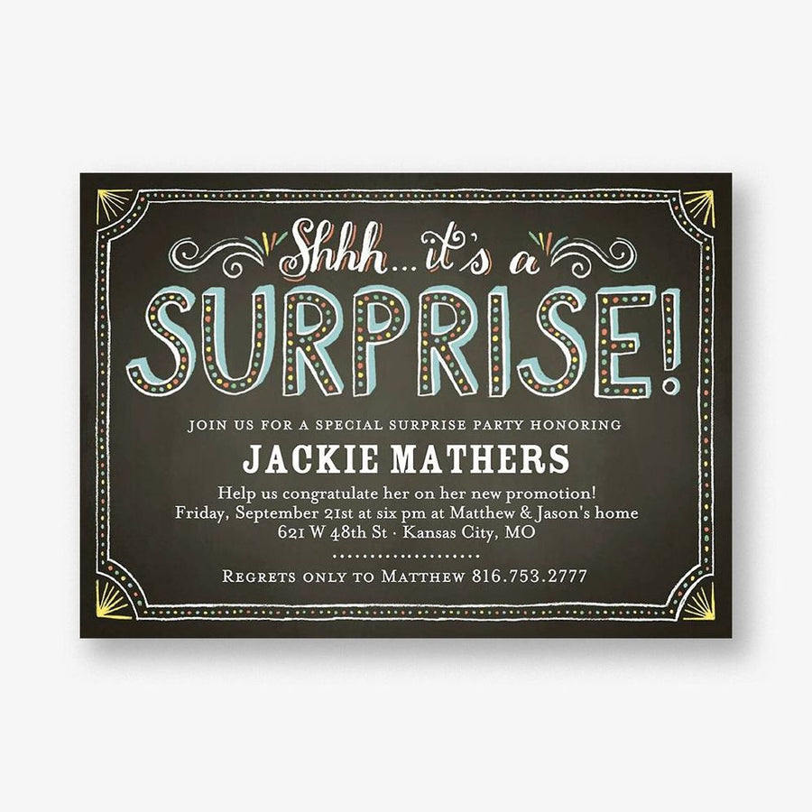 Chalk Surprise Party Invitation