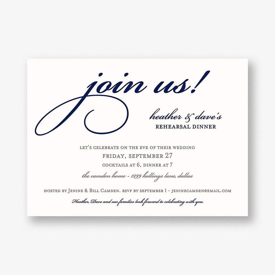 Join Us Rehearsal Dinner Invitation