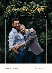 Slender Arch Foil Save the Date Card