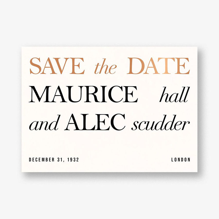 In Writing Foil Save the Date Card