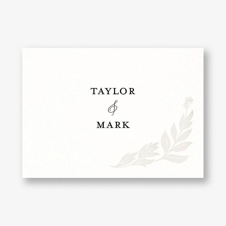 Black and White Floral Foil Stationery