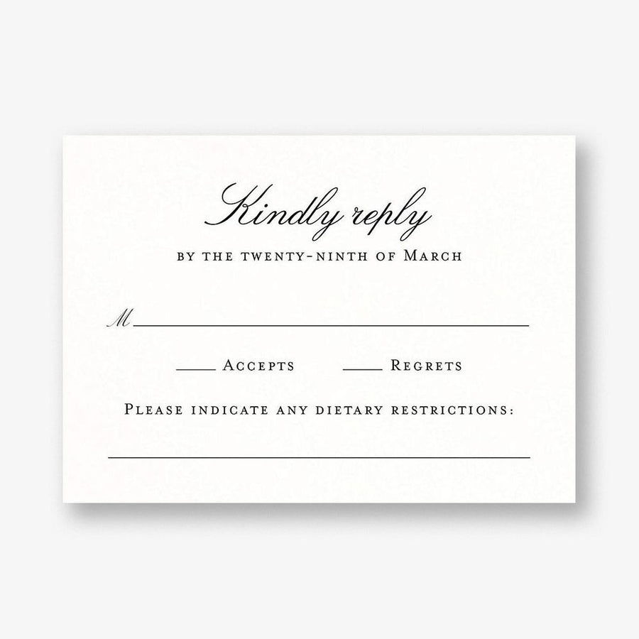 Timeless Elegance Response Card