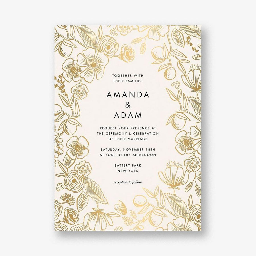 Colette Gold Wedding Invitation