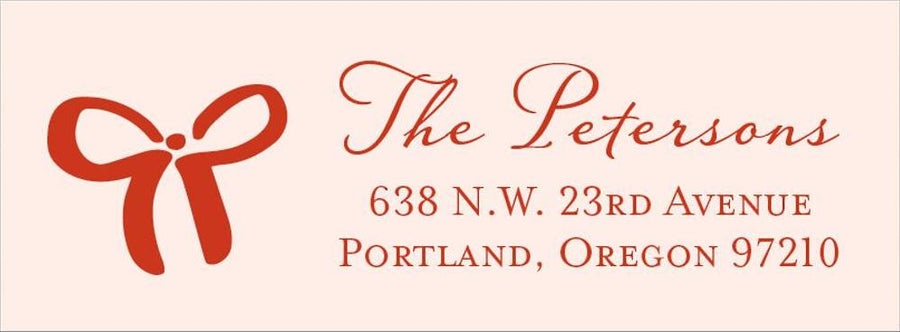 Wiggle Bow Holiday Return Address Label