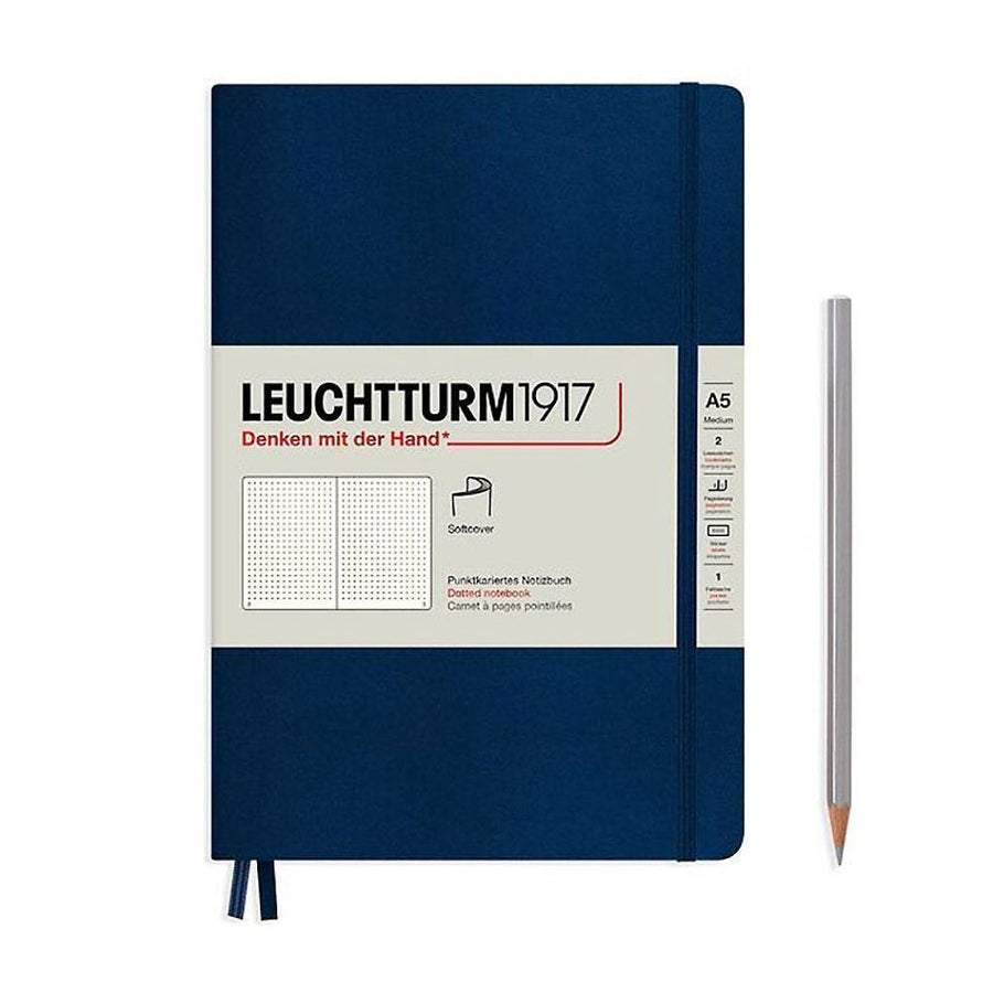 Leuchtturm Navy Dotted Page Softcover Medium Notebook