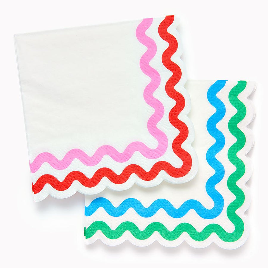 Wave Edge Cocktail Napkins