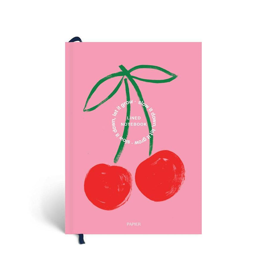 Fresh Cherries Hardcover Lined Notebook