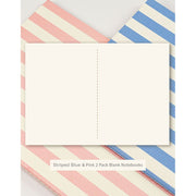 Handmade Striped Notebook 2PK Blue/Pink