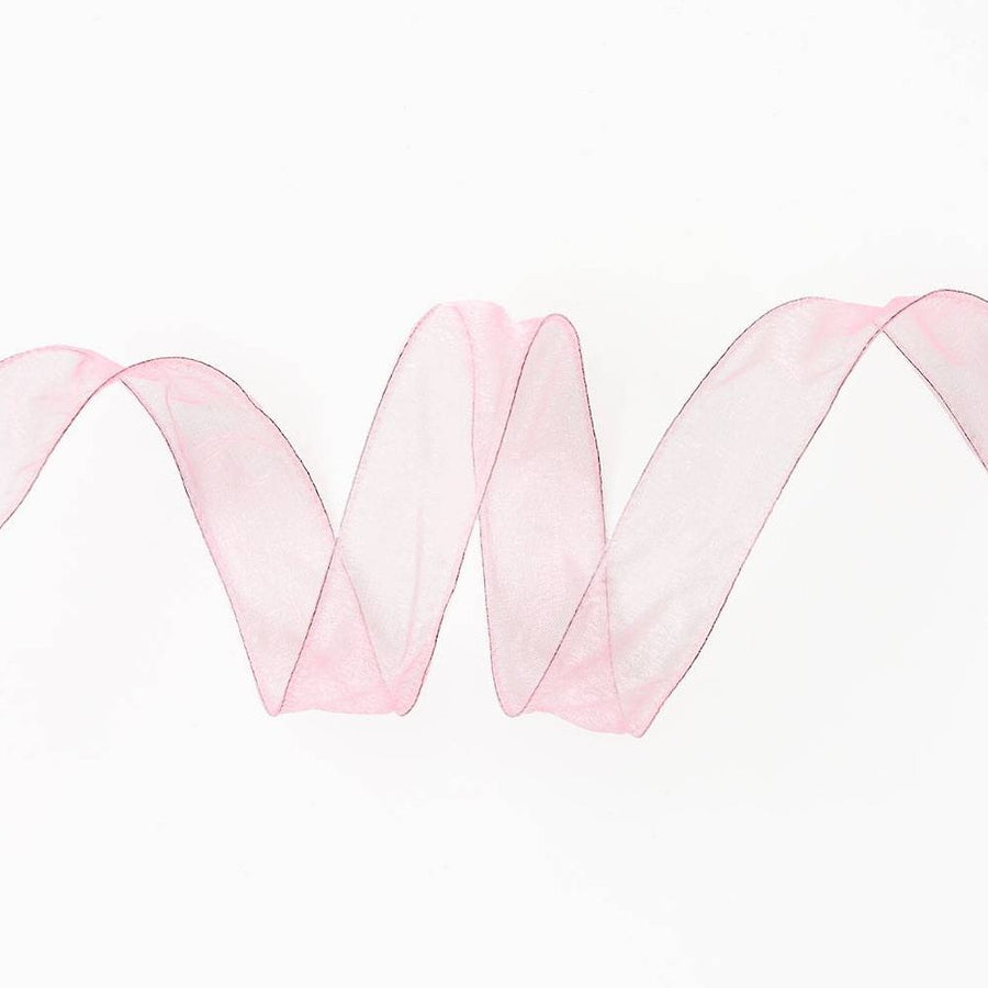 Light Pink Organdy Wired Ribbon 1" 10 YD