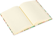 Essential Medium Lined Notebook Red Blossom / Cranes / Green